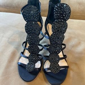 Imagine by Vince Camuto Womens Black Jeweled Strappy Stiletto Heels NWOT Sz 8.5